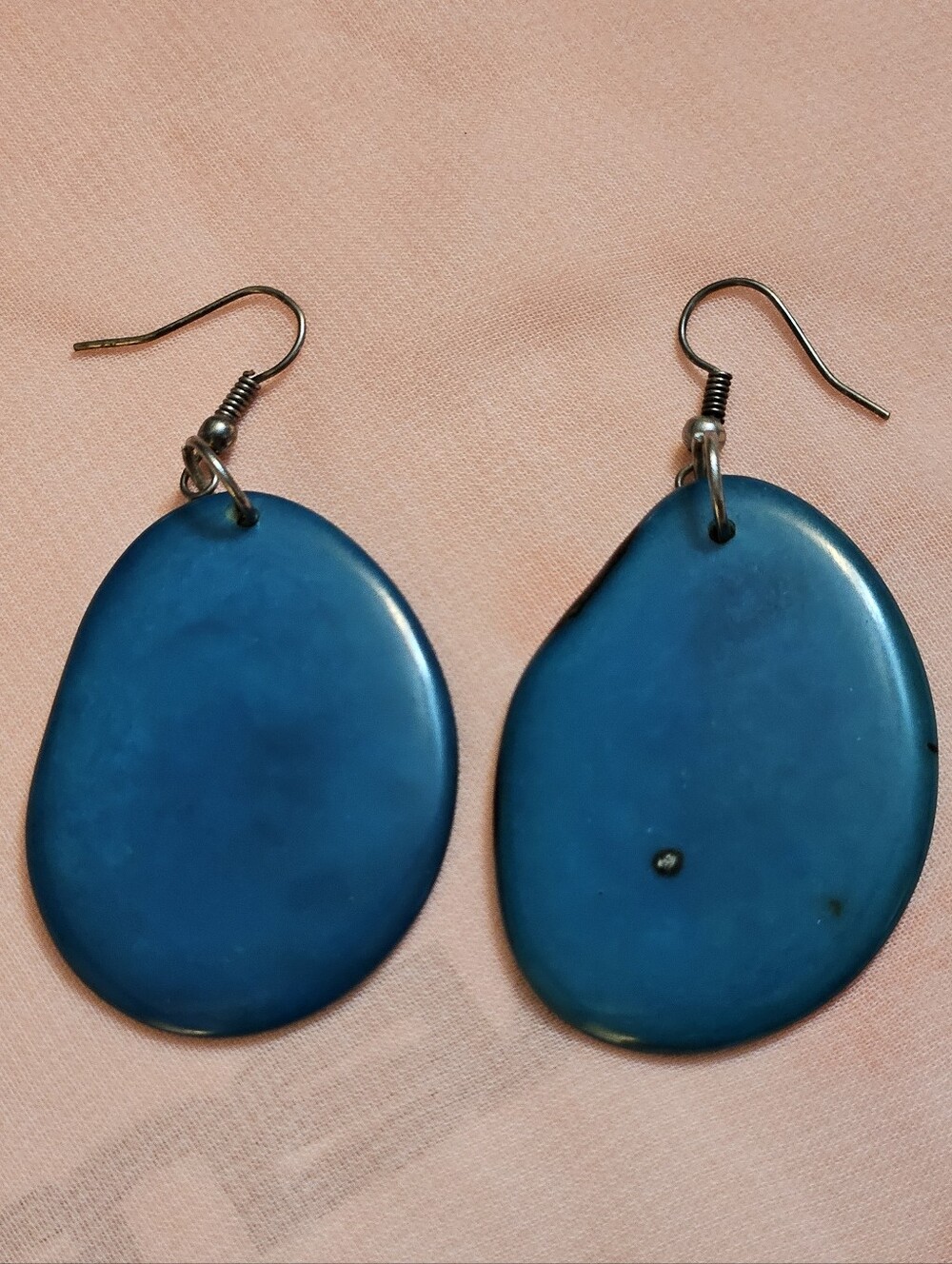 Blue Teardrop Earrings - Women Jewelry Organic Tagua Nut